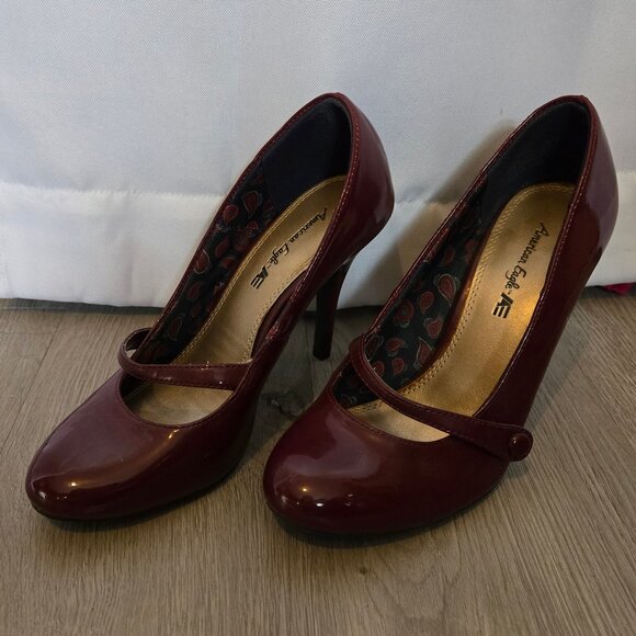 American Eagle burgundy heels - Picture 2 of 9